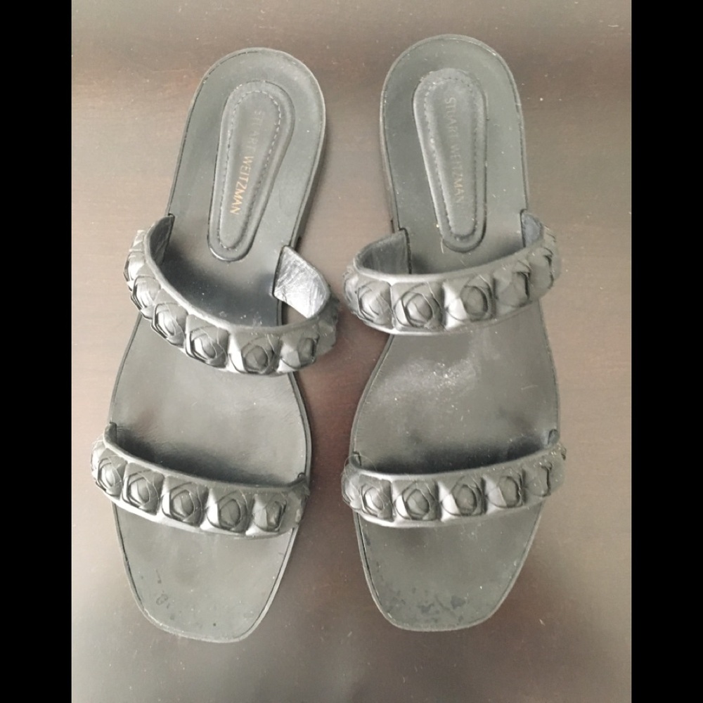 Black Stuart Weitzman Slides